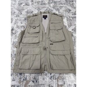 Woolrich Men's XL Khaki Photography Hiking‎ Fishing Vented Tactical Vest EUC